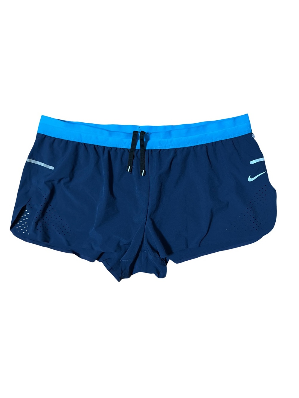 Nike Women’s Navy Running Shorts with Bright Blue Waistband